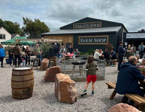 A busy Buffalo Sunday outside the farm shop