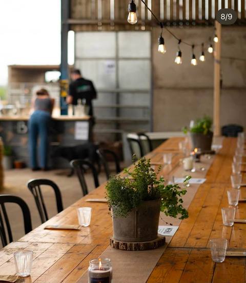 The long table laid for a SMOAK supper club