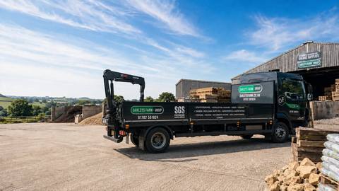The Staffordshire Garden Supplies lorry loading in the yard
