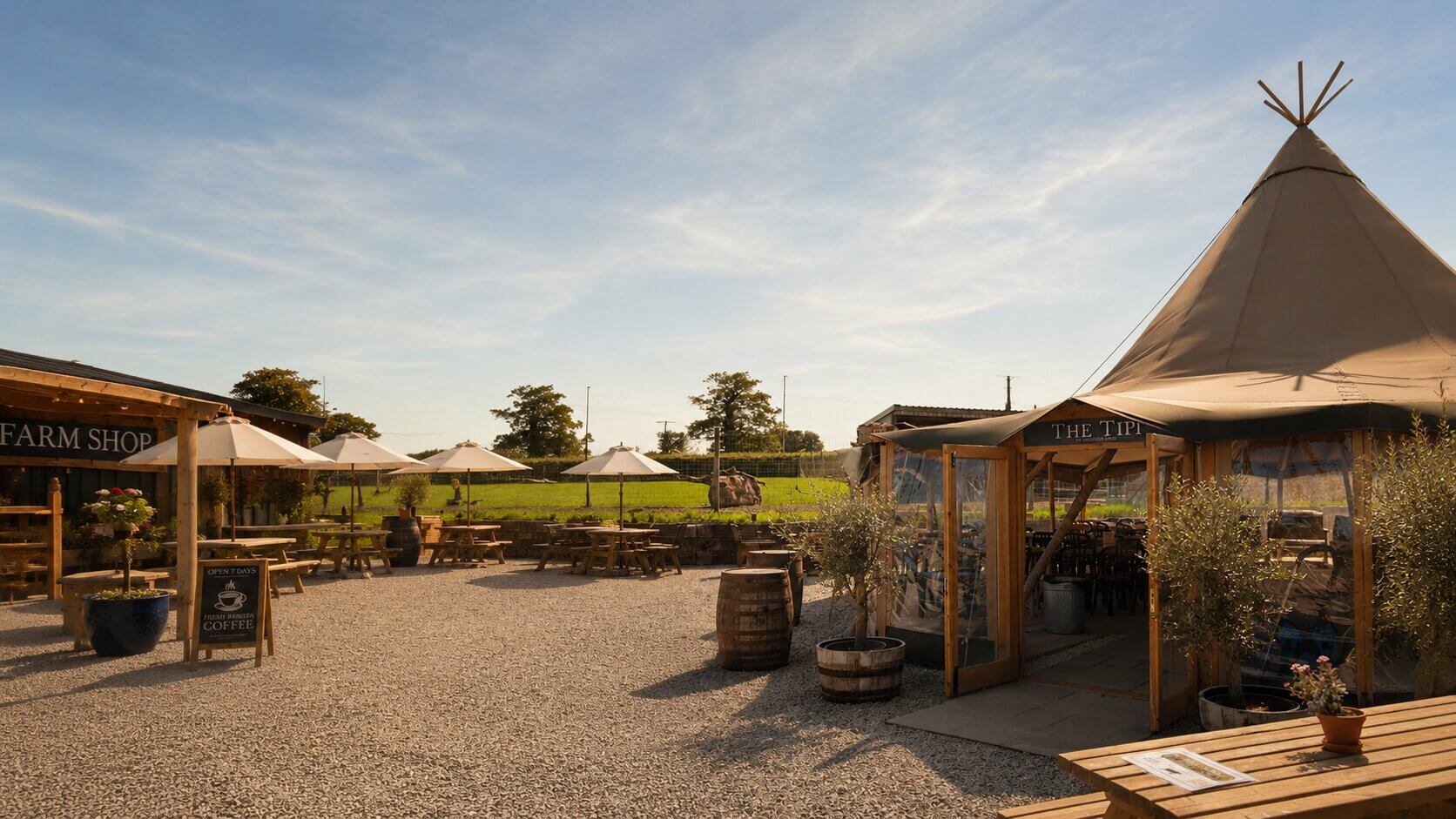 The heated tipi at Oakleys Farm